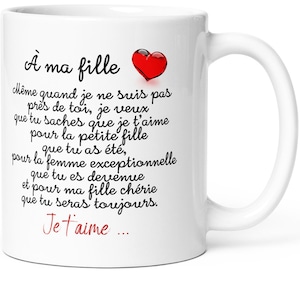 Tazza Mia Figlia Ti Amo Tazza Umoristica Messaggio Divertente Amore Idea Regalo Originale per Donna Bambino Famiglia Festa di Compleanno Festa di Natale