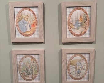 Vintage Peter Rabbit Kinderzimmer-Wandkunst - Set aus 4 druckbaren Drucken