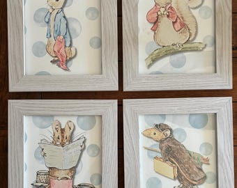 Vintage Peter Rabbit Kinderzimmer-Wandkunst - Set aus 4 druckbaren Drucken