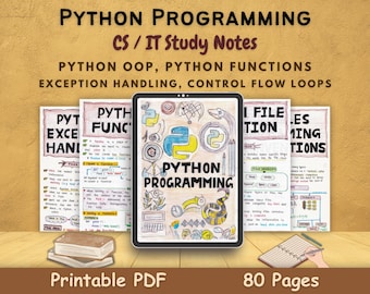 Python Programming Aesthetic Notes PDF | Handwritten Computer Science IT Study Notes | Printable Coding Notes | Learn Python Study Guide