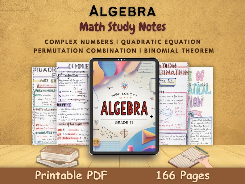 Algebra Study Notes PDF – High School Math Guide for Grade 11, IB & A ...