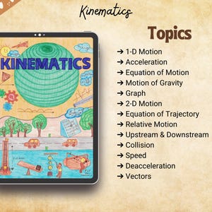 Kinematics Study Notes PDF | for 11 & 12 Grade High School Physics ...