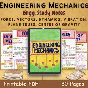 Engineering Mechanics Study Notes for Civil, Electrical, Mechanical Engineering Course Students and Teachers | Best Aesthetic Notes Guide