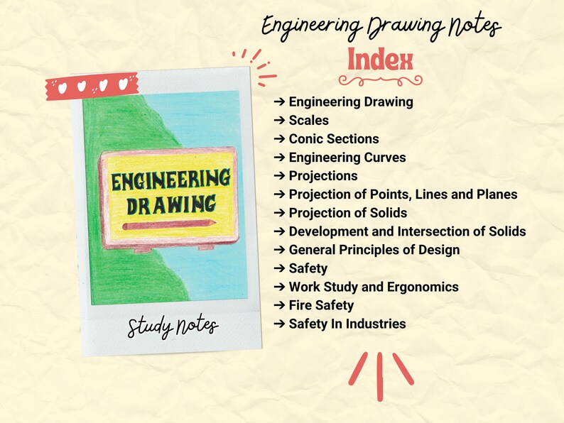 Engineering and Technical Drawing Study Notes for Mechanical, Civil ...