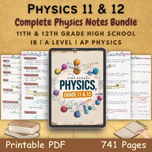 Physics Study Notes Bundle PDF | Complete Physics packet for 11th and 12th Grade High School Student | Handwritten Study Guide for Revision