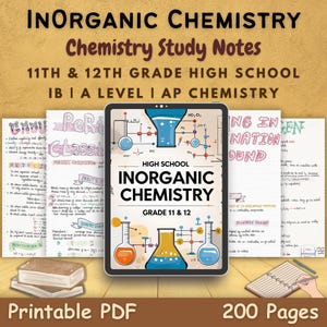 Inorganic Chemistry Study Notes PDF | Grade 11 & 12 | IB, A Level, AP Chemistry | Printable Handwritten High School Science Notes