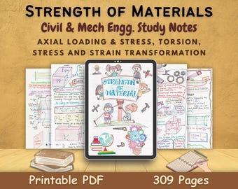 Notes d'étude sur la résistance des matériaux - Idéal pour les étudiants et les enseignants en génie mécanique et civil, Guide d'étude de la mécanique pour l'éducation STEM PDF