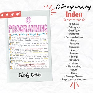 C Programming Language Aesthetic Study Notes Computer Science Study ...