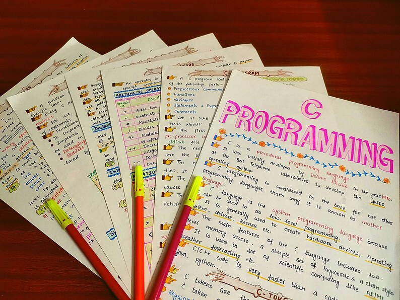 C Programming Language Aesthetic Study Notes Computer Science Study ...