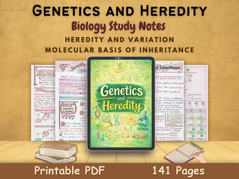 Genetics and Heredity Biology Notes PDF | Grade 12, A Level, IB Biology ...