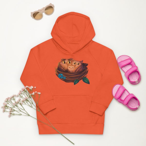 Night Owls Kids Eco Hoodie Beautiful Owls Family Illustration From The Book: "Whoo-Hoo Don't Sleep at Night?"