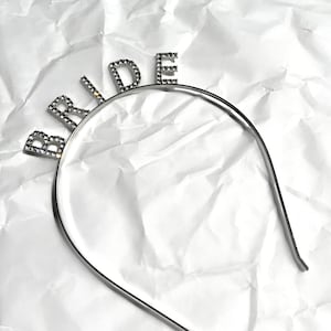 Diamante Rhinestone Silver BRIDE Headband - Perfect for Hens, Bridal Shower, Bachelorette and Bride to Be!