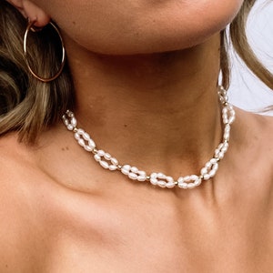 Freshwater Pearl Choker Loop Style Necklace image 1