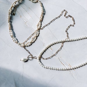 Freshwater Pearl Choker Loop Style Necklace image 4