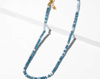 Natural Azure Turquoise Blue Stone Aurora Necklace