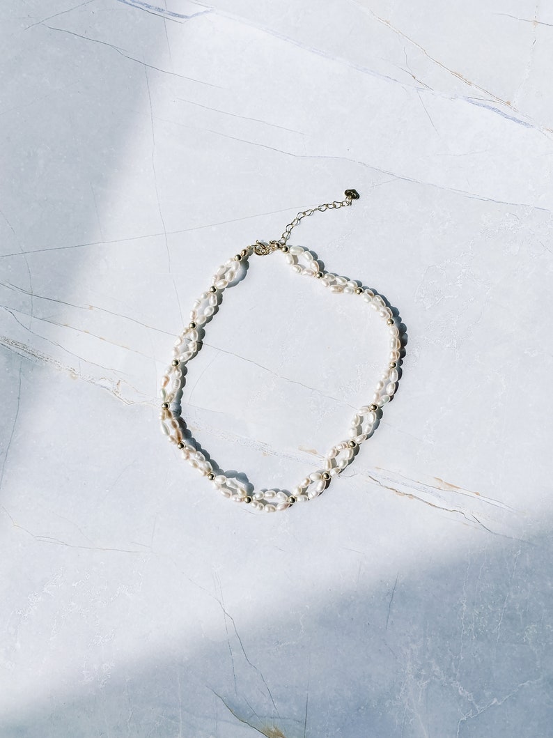 Freshwater Pearl Choker Loop Style Necklace image 5