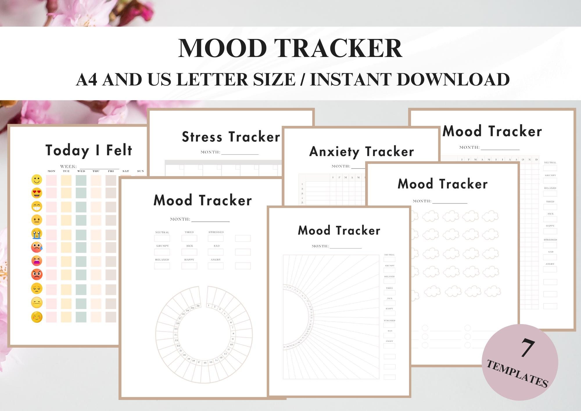 Mood Tracker Template Printable Mood Tracker Sheet Digital Mood Journal