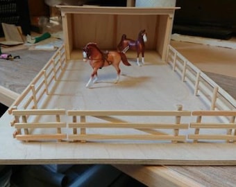 Schleich Popsicle Stick Barn Paddock Field Shelter Horse Toy