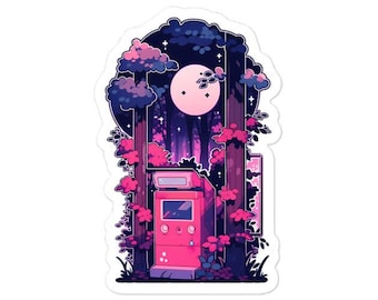 Arcade Sakura Vinyl Sticker - High-Quality Decal - Perfect for Retro Gaming Fans, Anime Lovers, Laptops, Cars