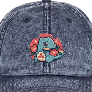 Totodile Inspired - Water-Type Creature-Inspired Vintage Cotton Twill Cap