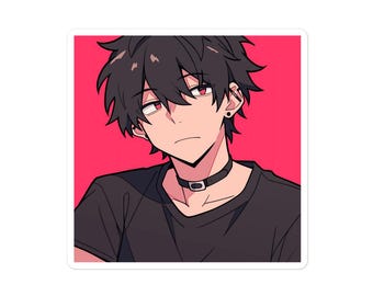 Renji the Midnight Mood Vinyl Sticker – Emo Anime-Inspired Decal – Perfect for Soft Boy Fans, Laptops, Cars, Aesthetic Anime Lovers