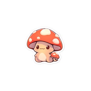 Adorable Mushroom Character Sticker - Brighten Up Your World with This Whimsical, High-Quality Vinyl Decal!