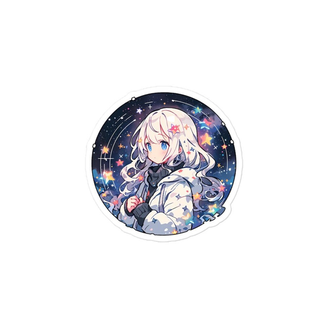 Cosmos Anime Girl Vinyl Sticker - Enchanting, High-quality Decal ...