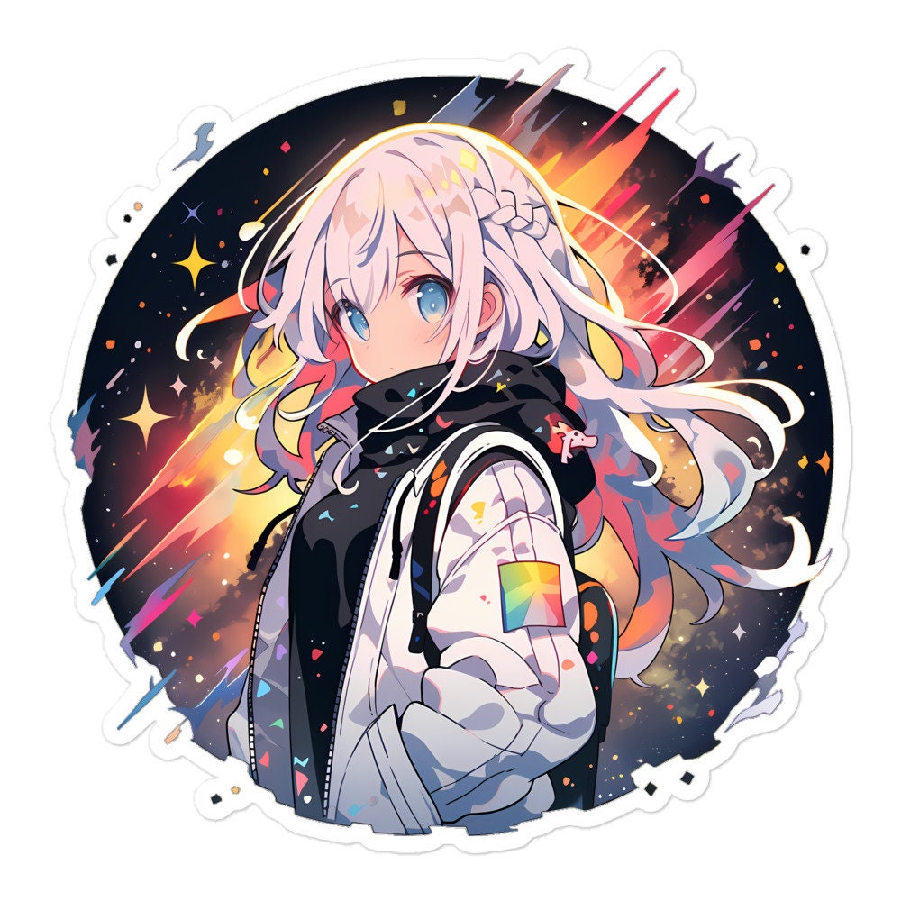 Shattered Cosmic Anime Girl Vinyl Sticker High-quality Decal Inspired ...