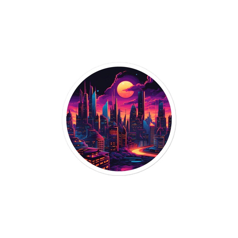 Cyberpunk City Vinyl Sticker High-quality Futuristic Decal Perfect for ...