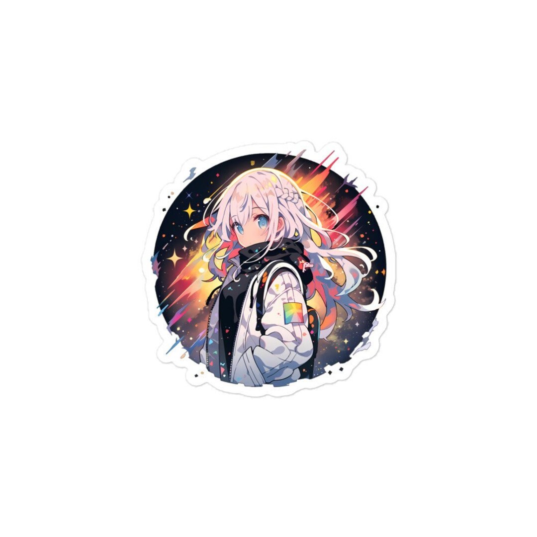 Shattered Cosmic Anime Girl Vinyl Sticker - High-quality Decal Inspired ...