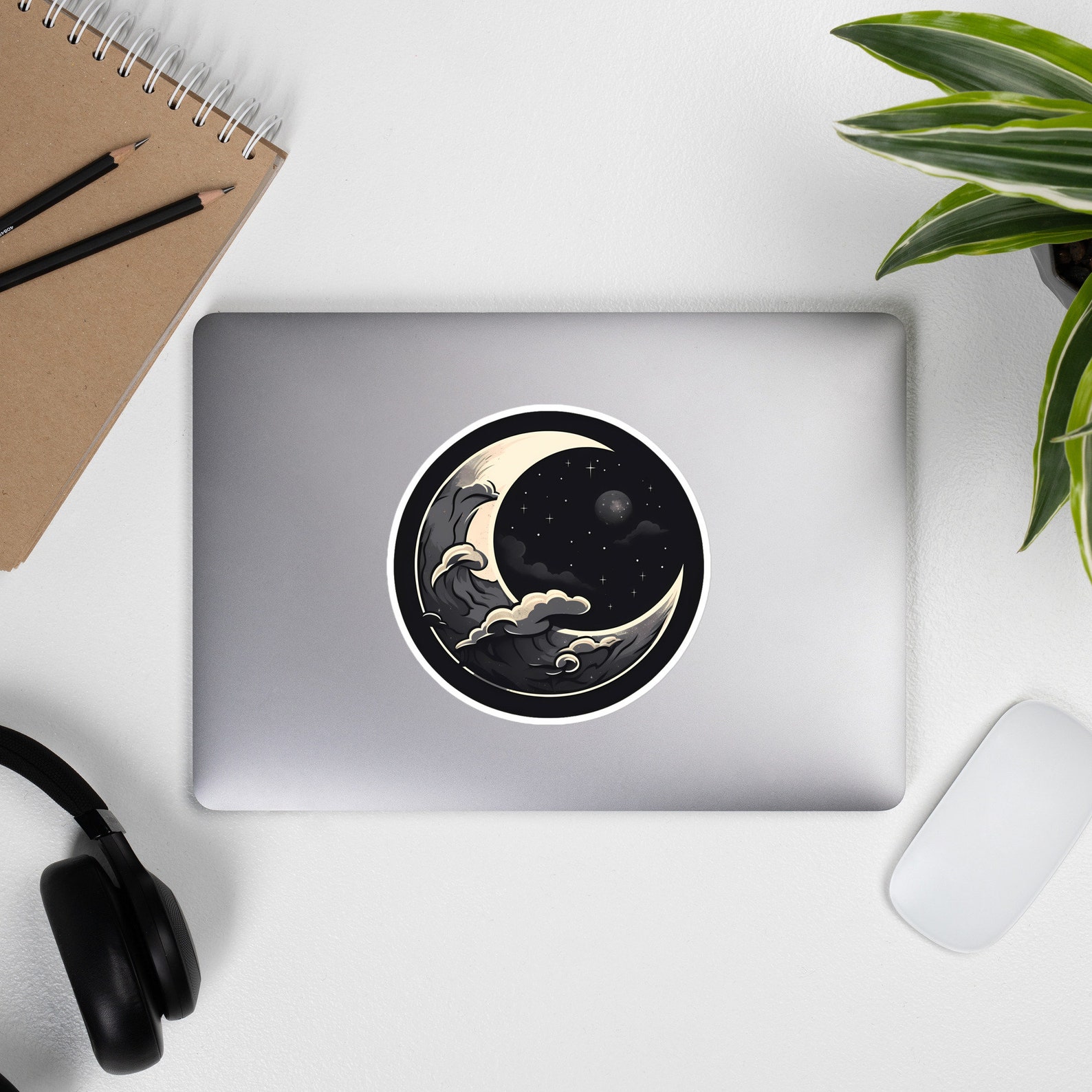 Moon Vinyl Sticker - Anime-inspired Lunar Decal - Perfect for Night Sky ...