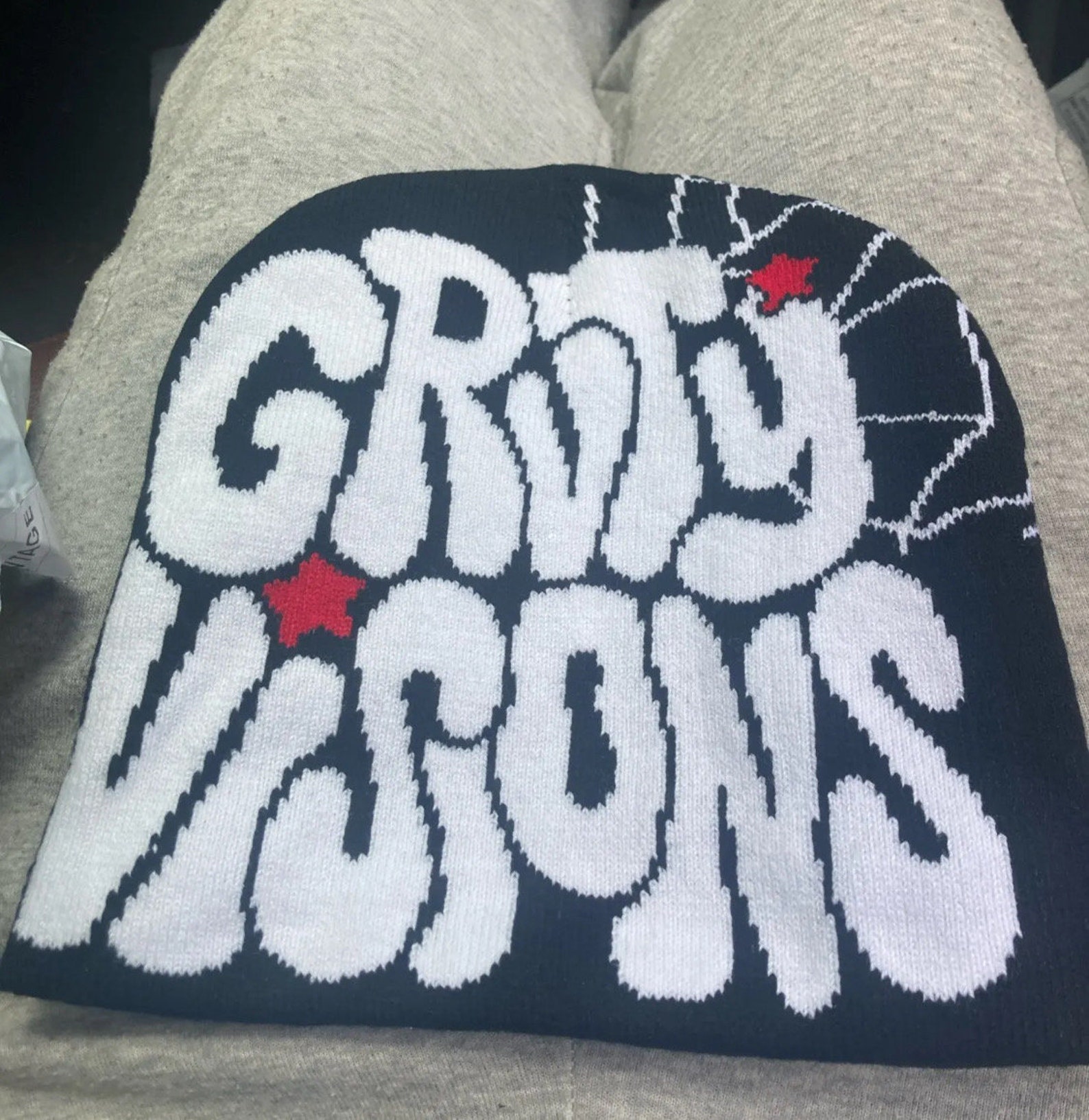 Graphic Beanie SAQAN Letter Printing Knitted Hat Y2K Beanie Winter