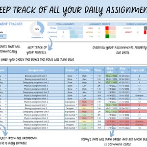 ASSIGNMENT TRACKER Google Sheets Template Homework Planner Etsy ASSIGNMENT TRACKER Google Sheets Template Homework Planner Etsy