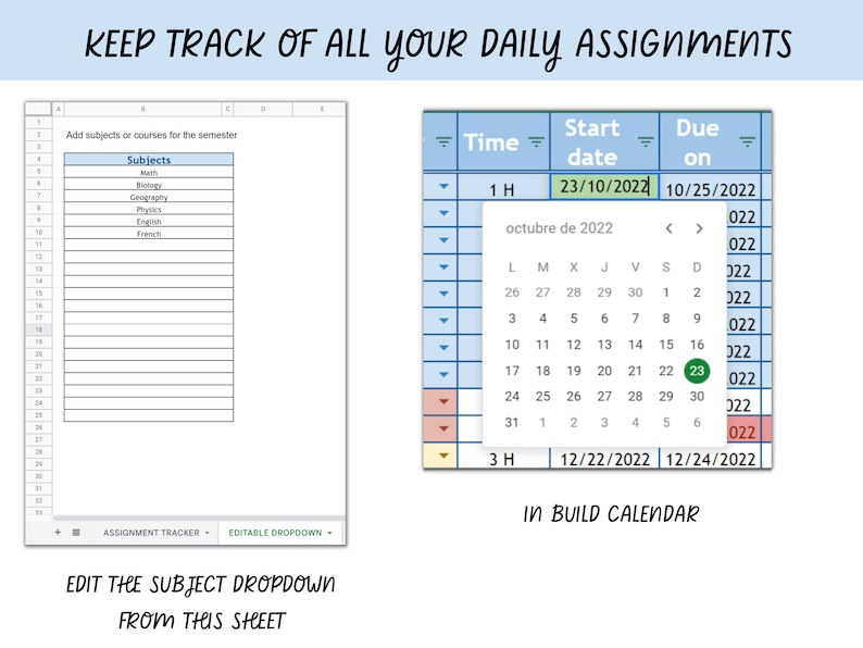 ASSIGNMENT TRACKER Google Sheets Template Homework Planner Etsy ASSIGNMENT TRACKER Google Sheets Template Homework Planner Etsy