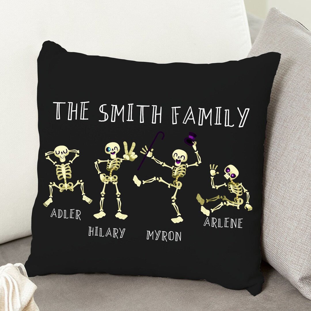 Funny Skeleton Family Pillow Halloween Skeleton Pillow Etsy