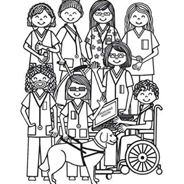 Nurse, Coloring Book, Disability, Diversity, Inclusion