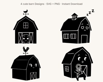 Cute Barn SVG Bundle | Little Barn Moments Pack | PNG Clipart | Cricut Cut File | Farm Nursery Sticker Decal Mug Design