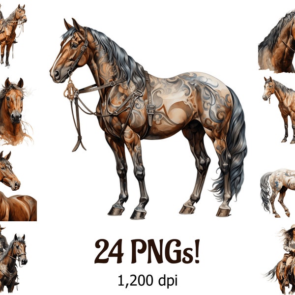 Watercolor Horses Clipart Png Watercolor Clipart Png Clipart Png Horses Png Bundle Inspired by DigitalCurio