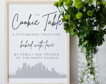 Pittsburgh Cookie Table Sign – Wedding Dessert Table (Digital Download)