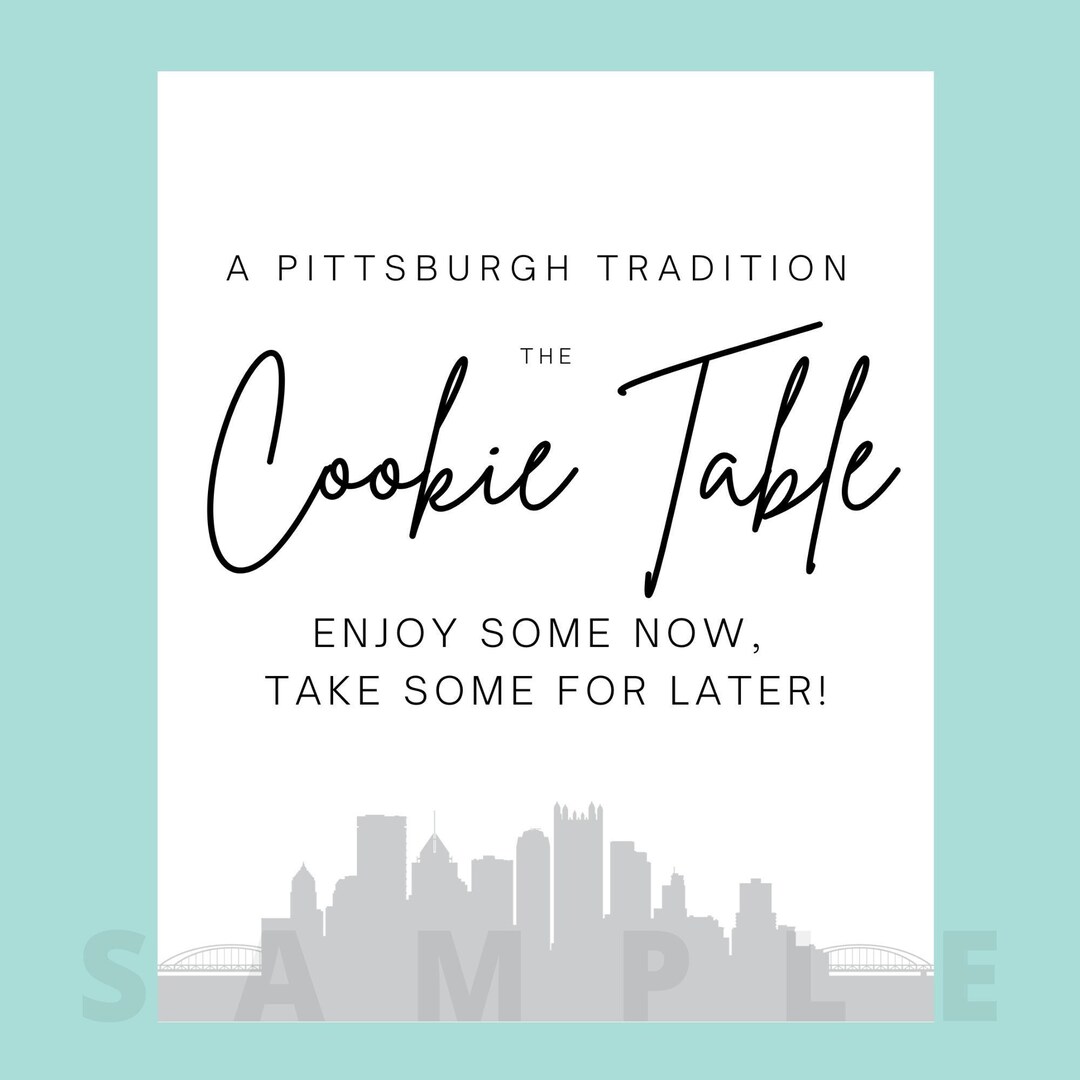 Pittsburgh Cookie Table Sign Digital Download - Pittsburgh Skyline ...