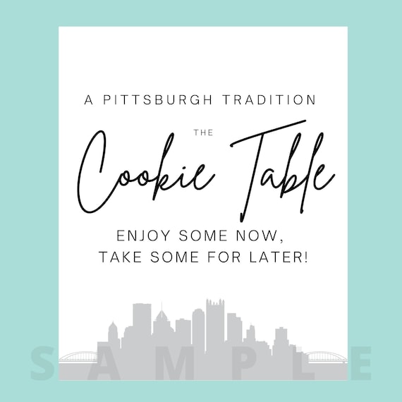 Pittsburgh Cookie Table Sign PRINTABLE Digital Download - Etsy