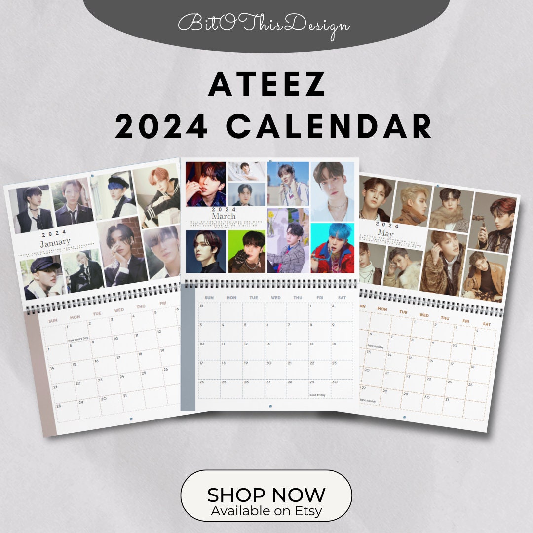 Ateez 2024 Wall Calendar Etsy UK