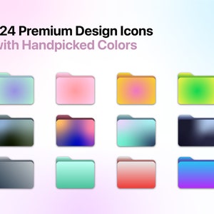 Gradient Folder Icon Pack® for Macos and Windows (digital Download ...