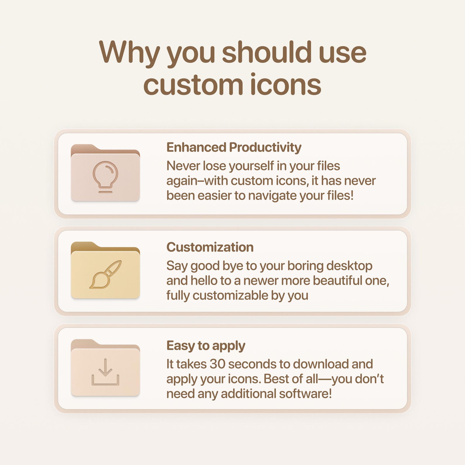 Creamy Folder Icon Pack® | 235 Beige Folder Icons | Instant Digital ...