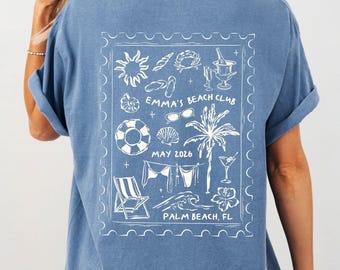 Custom Beach Bachelorette Shirt, Palm Beach Bride Tee, Girls Trip & Bridal Party Shirt