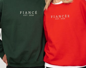 Fiance Fiancée Sweatshirt, Personalized Future Mr and Mrs, Engagement Gift