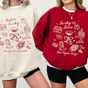 Custom Casino Themed Sweatshirt | Las Vegas Bachelorette Party Crewneck | Vegas Bride Shirt | Las Vegas Birthday Trip | Viva Las Vegas Shirt