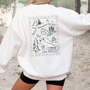 Sweat-shirt de camping personnalisé, col rond pour EVJF, cadeau de voyage pour fille