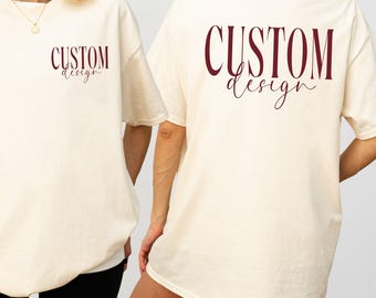 Custom Gildan T-Shirt - Logo, Text or Design Tee • Personalized Gildan 5000 Shirt • Custom Graphic Printed Tee • Add Your Own Logo T-Shirt