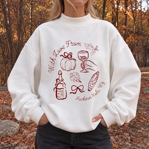 Custom Fall Mockneck Sweatshirt, Personalized Autumn Bachelorette & Girls Trip Fleece Crewneck